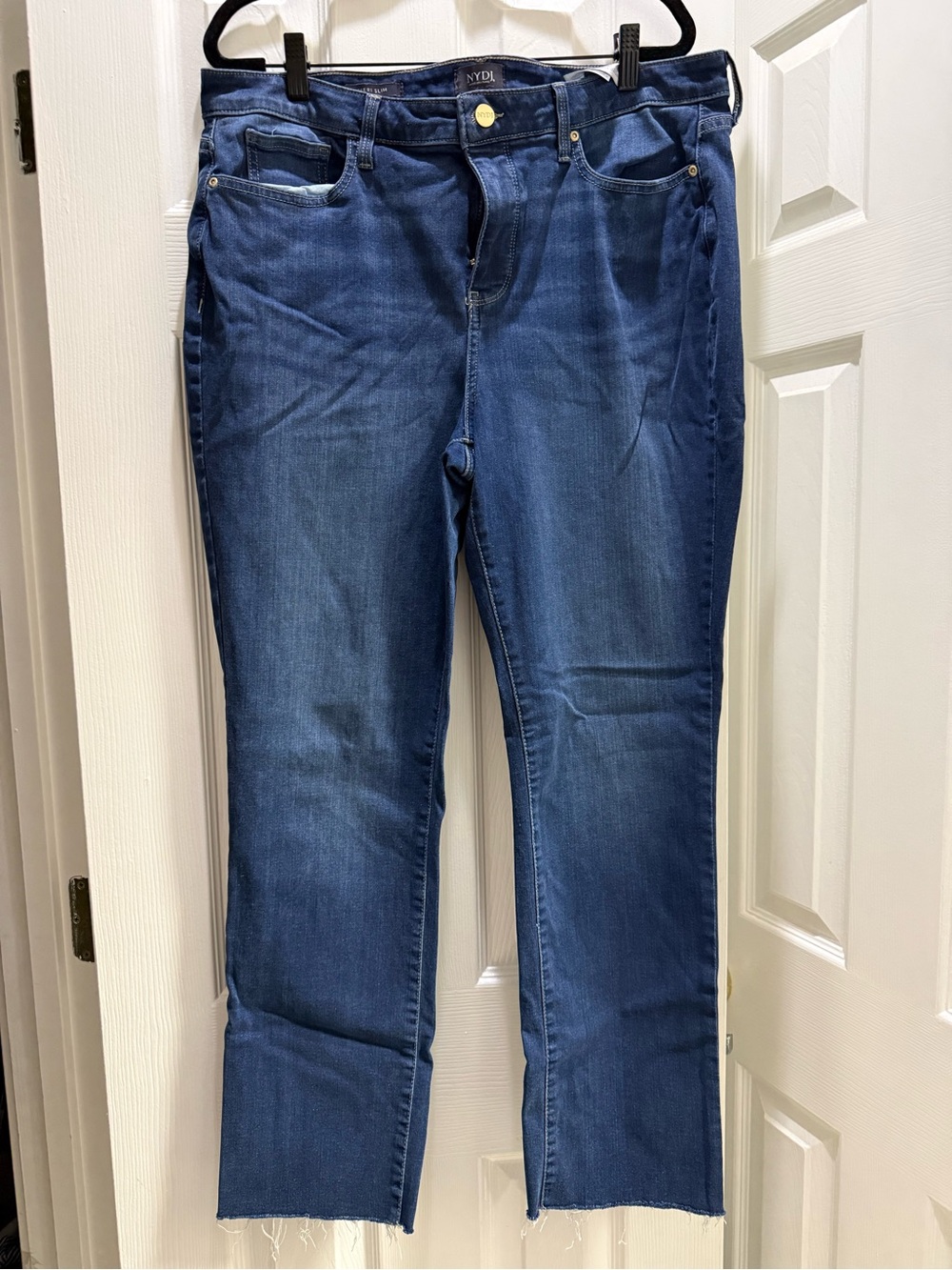 NYDJ Blue Ankle Crop Straight Leg Jeans